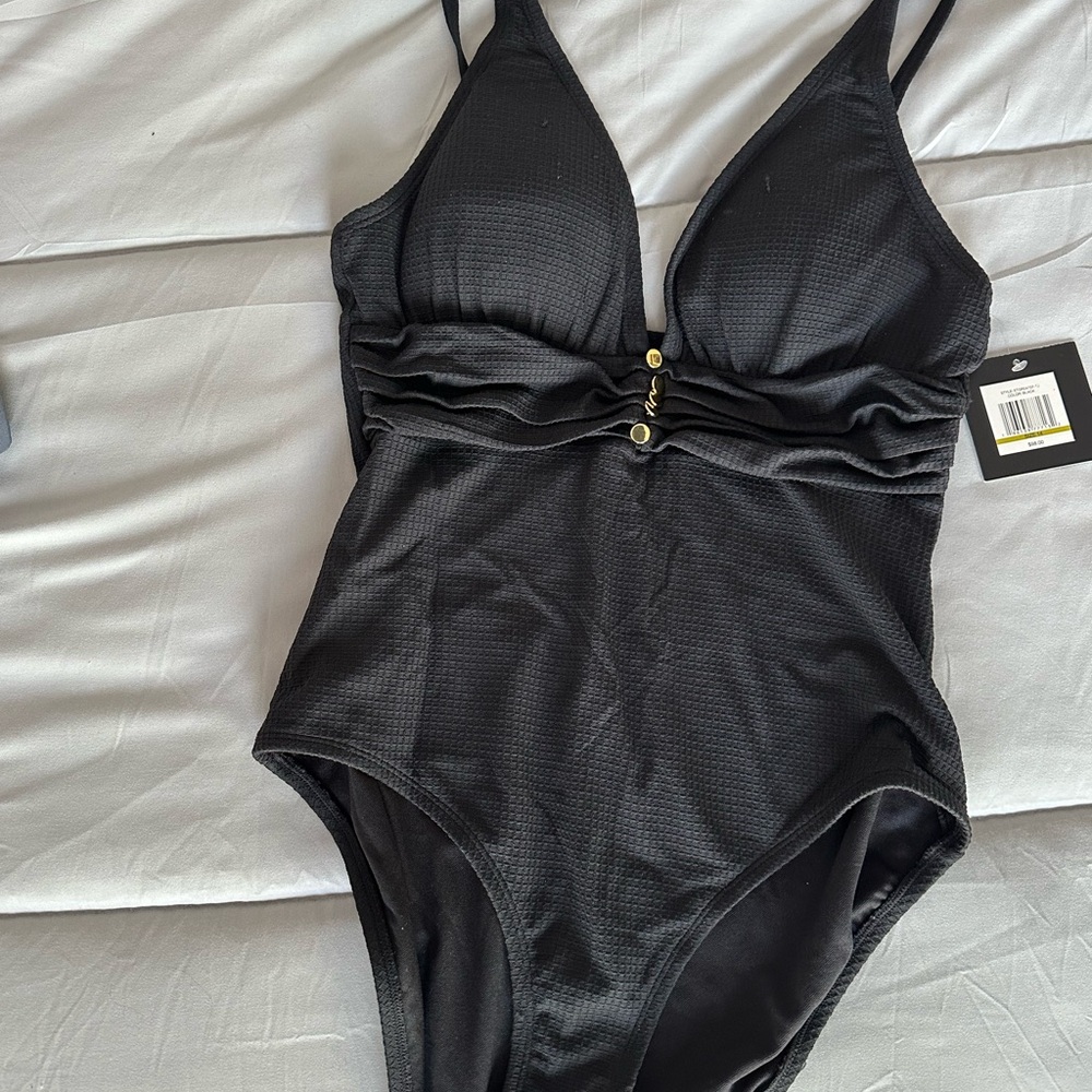 Ellen Tracy Black One-Piece Swimsuit